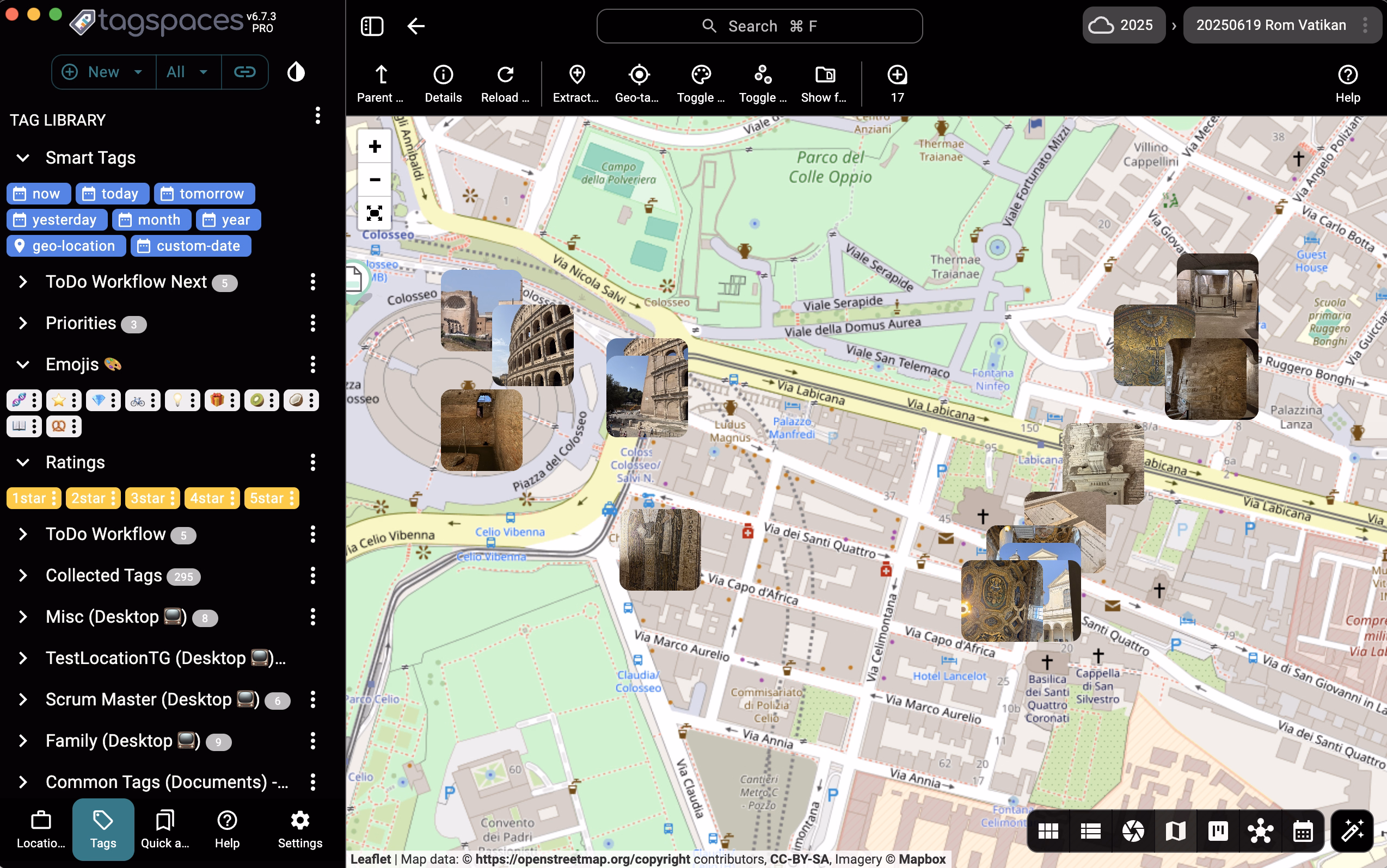 Screenshot of the mapique perspective
